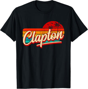 Personal Name Clapton Retro Vintage Name Clapton , Black, S T-Shirt - T-Shirt | Black