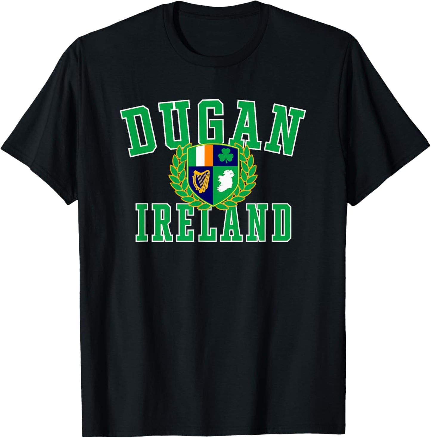 Irish Surname Dugan Ireland Crest T-Shirt - T-Shirt | Black