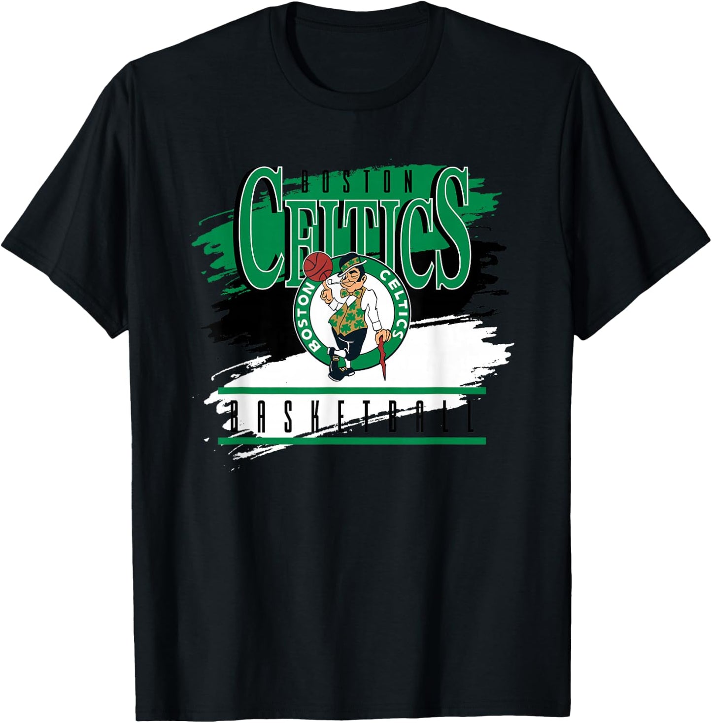 NBA Official Boston Celtics Spilled Paint T-Shirt - T-Shirt | Black