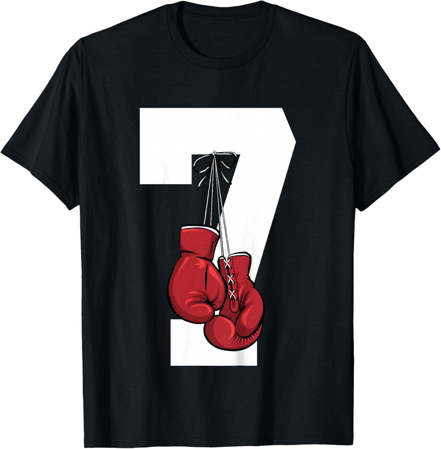 Boxing 7 Year Boxer 7th Birthday T-Shirt - T-Shirt | Black