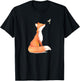 The Cute Fox And Hummingbird Vintage Retro Gift Lover T-Shirt - T-Shirt | Black