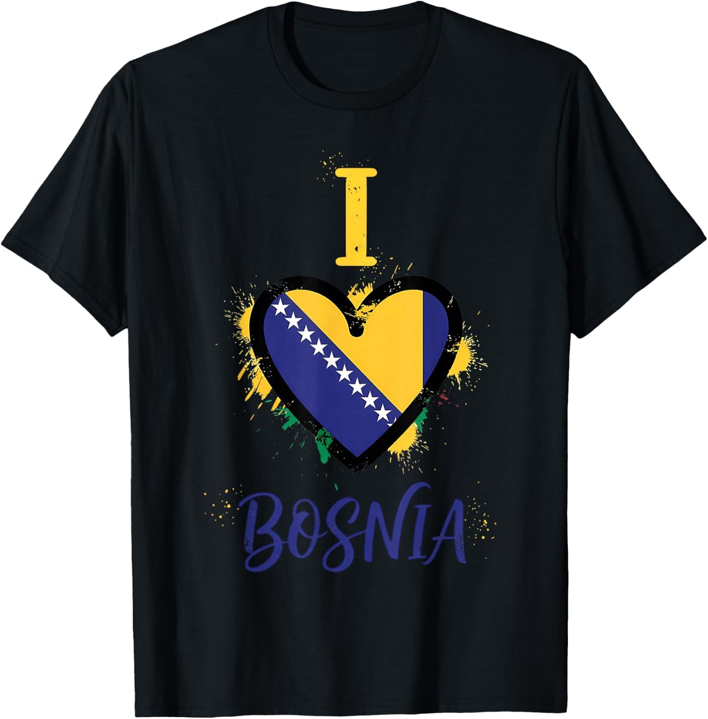 Bosnia Flag Bosnia and Herzegovina Roots T-Shirt - T-Shirt | Black
