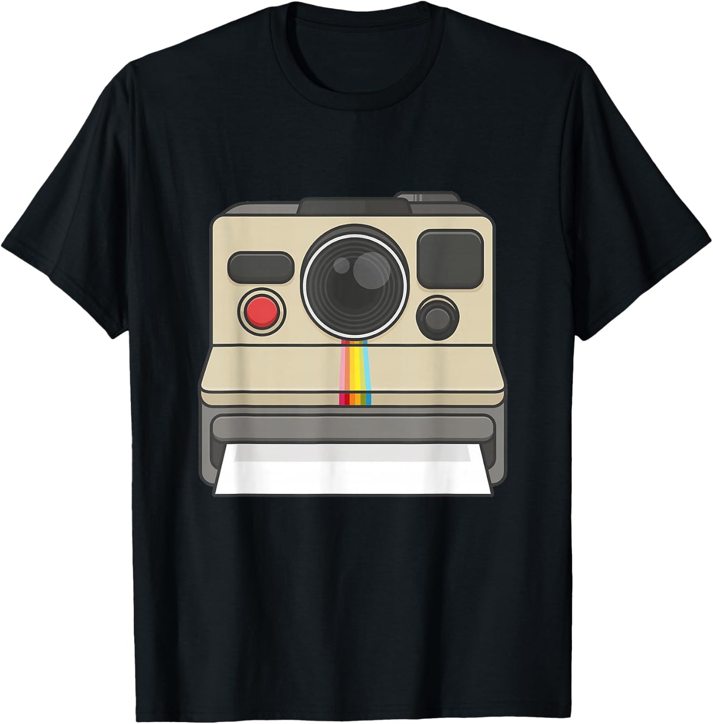 Vintage Instant Camera 80s Style T Shirt T-Shirt - T-Shirt | Black