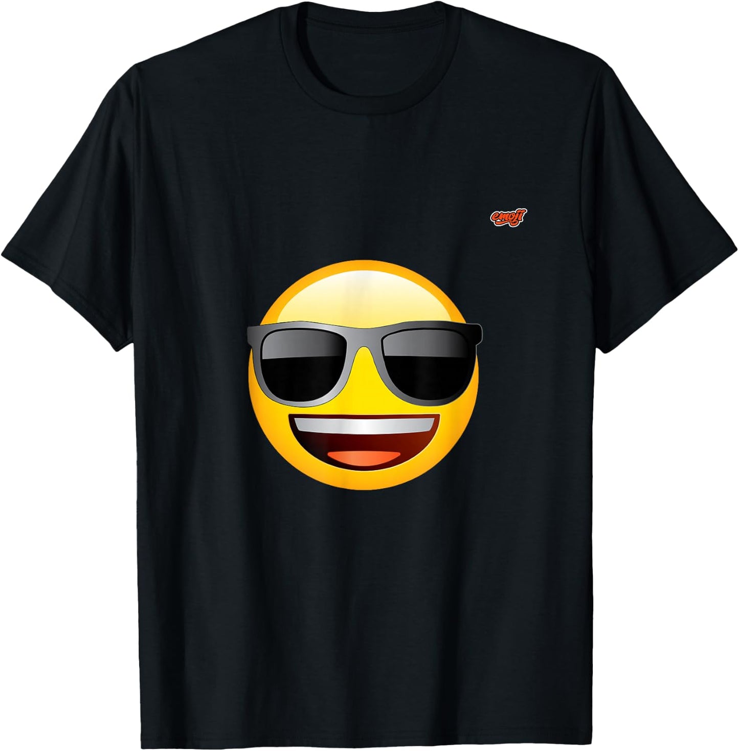 emoticon happy face sunglasses , Black, S T-Shirt - T-Shirt | Black