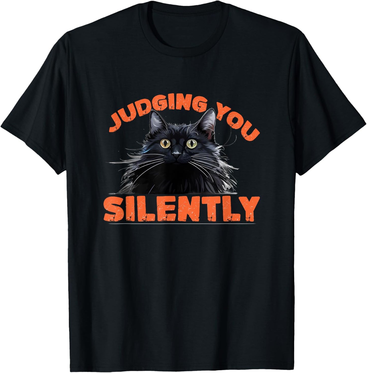 Vintage Funny Cat Judging You Silently Cat T-Shirt - T-Shirt | Black