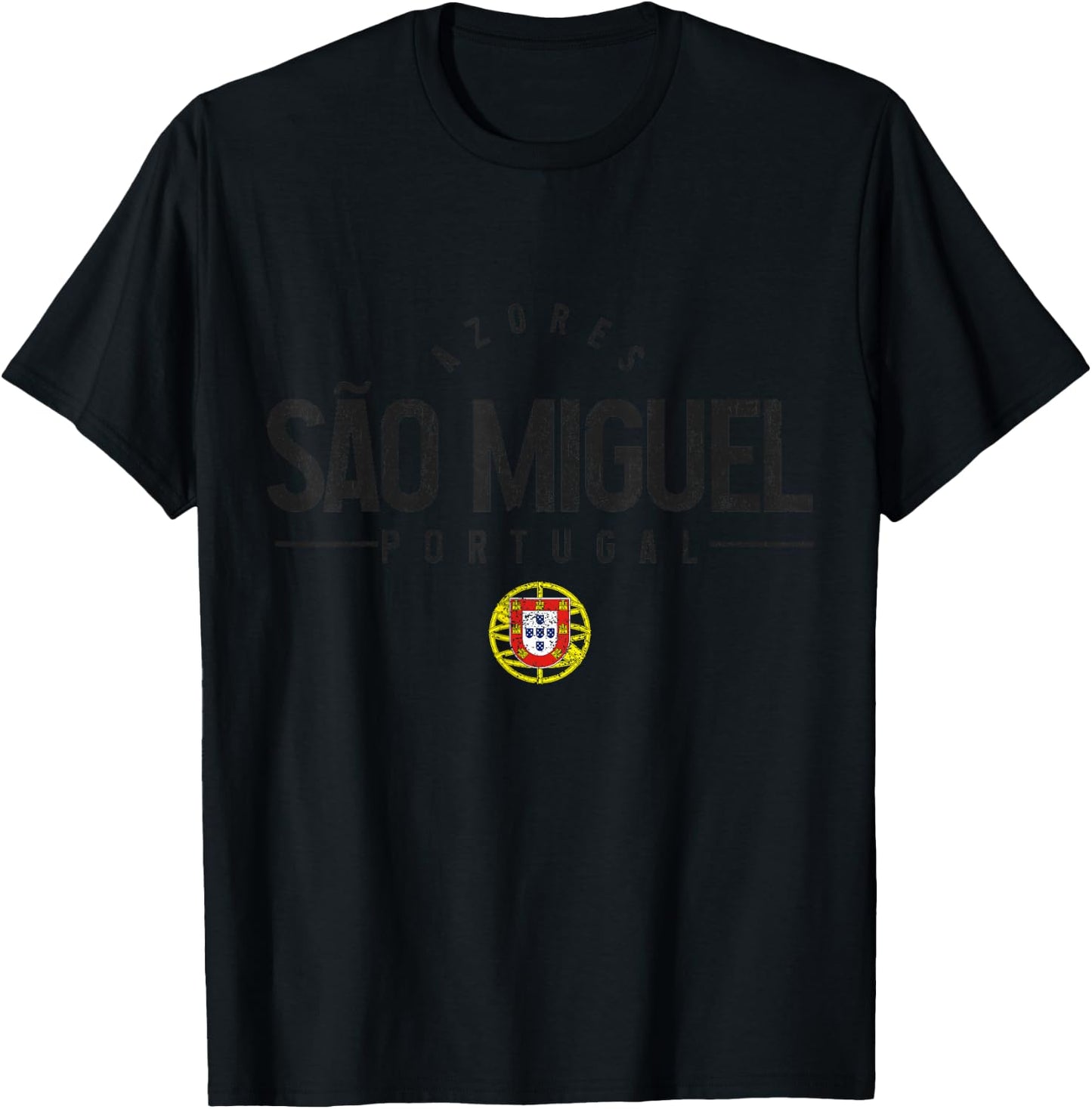 Sao Miguel Azores Portugal Vintage Souvenir T-Shirt - T-Shirt | Black