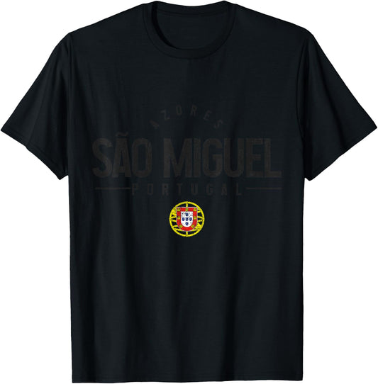 Sao Miguel Azores Portugal Vintage Souvenir T-Shirt - T-Shirt | Black