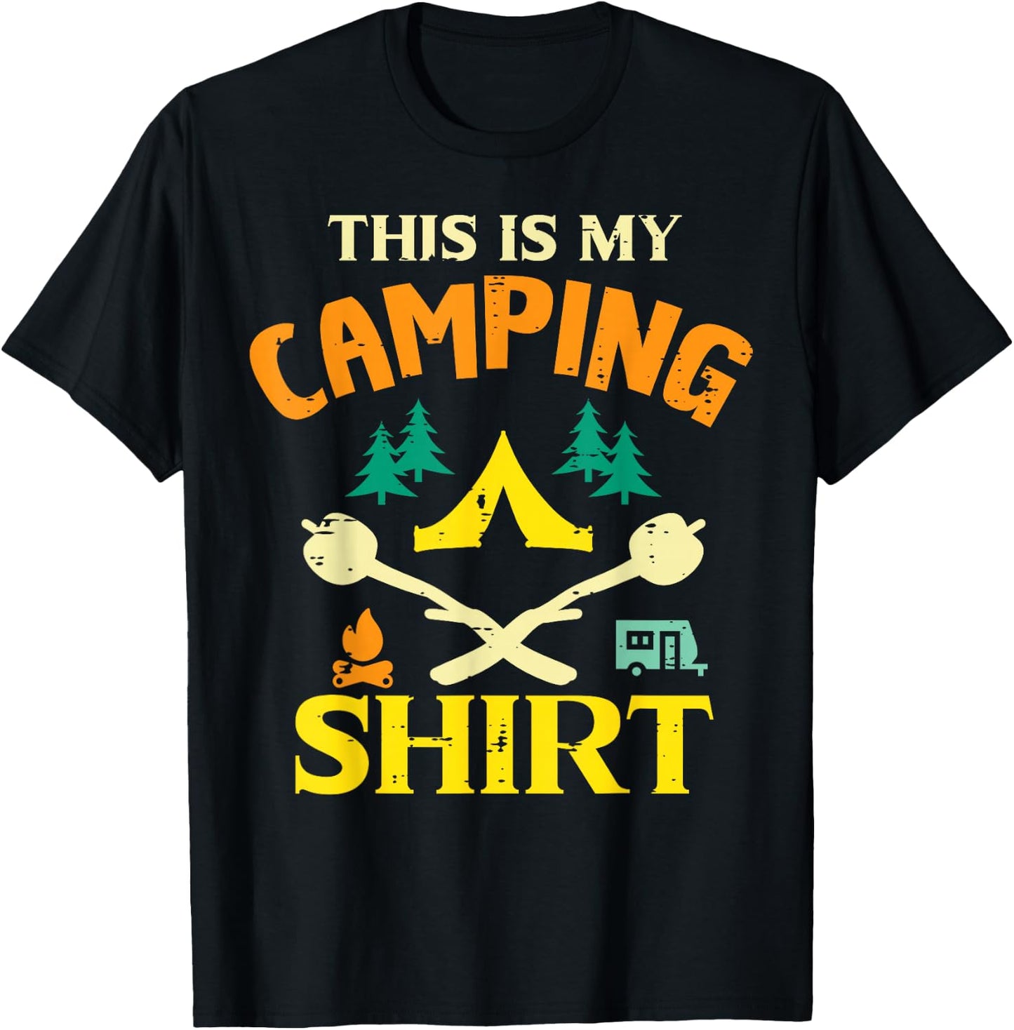 This Is My Camping Shirt Funny Men Women Kids Boys Girls T-Shirt - T-Shirt | Black