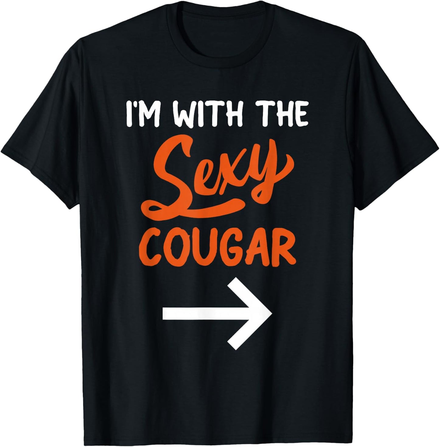 Lazy Halloween Costume for Couple I'm with The Sexy Cougar T-Shirt - T-Shirt | Black