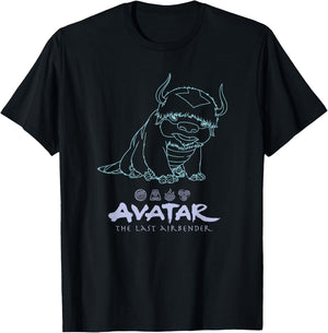 Avatar: The Last Airbender Appa Outline Portrait T-Shirt - T-Shirt | Black