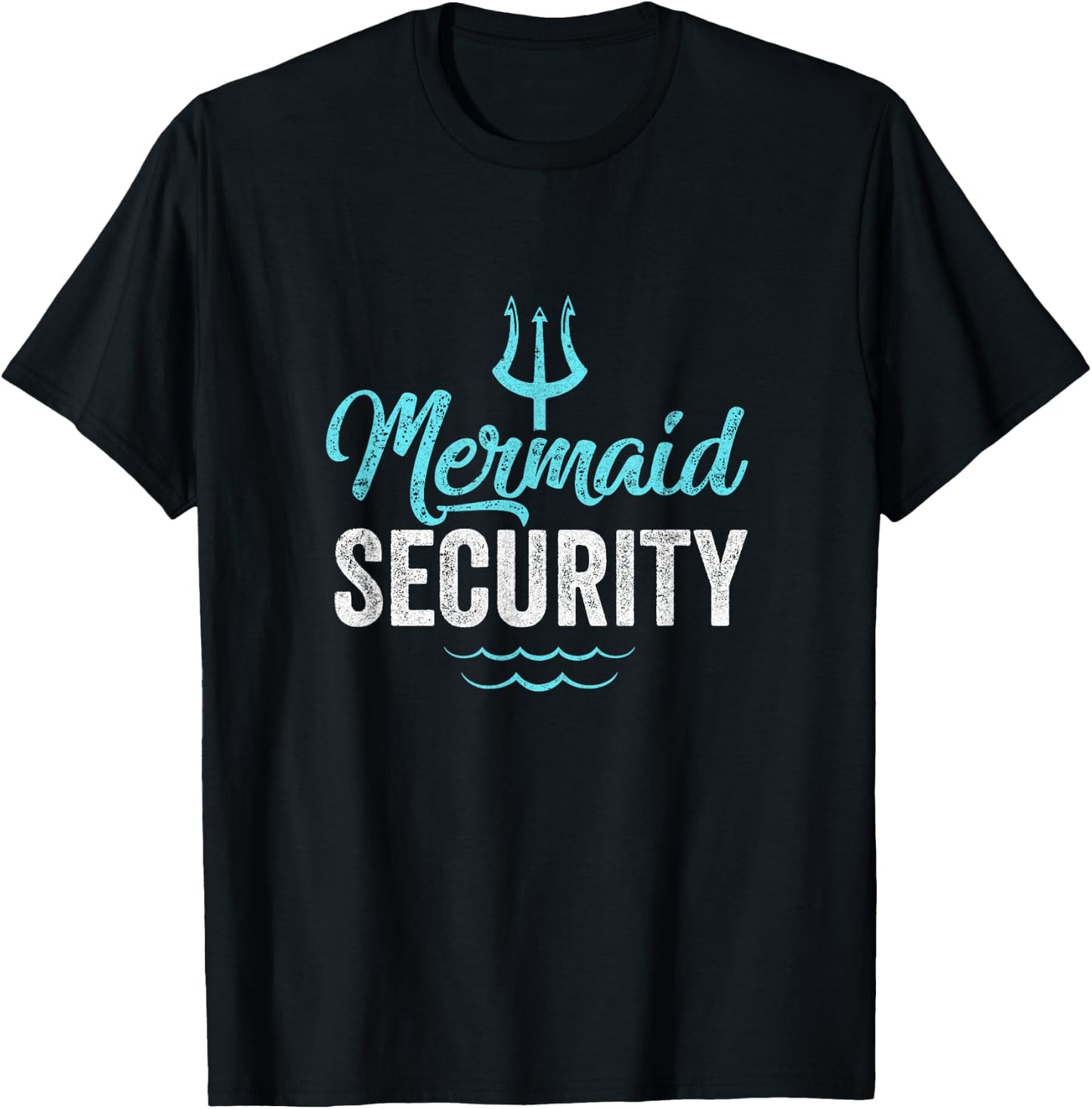 Mermaid Security Mermaid Dad Birthday Party Mer Dad T-Shirt - T-Shirt | Black