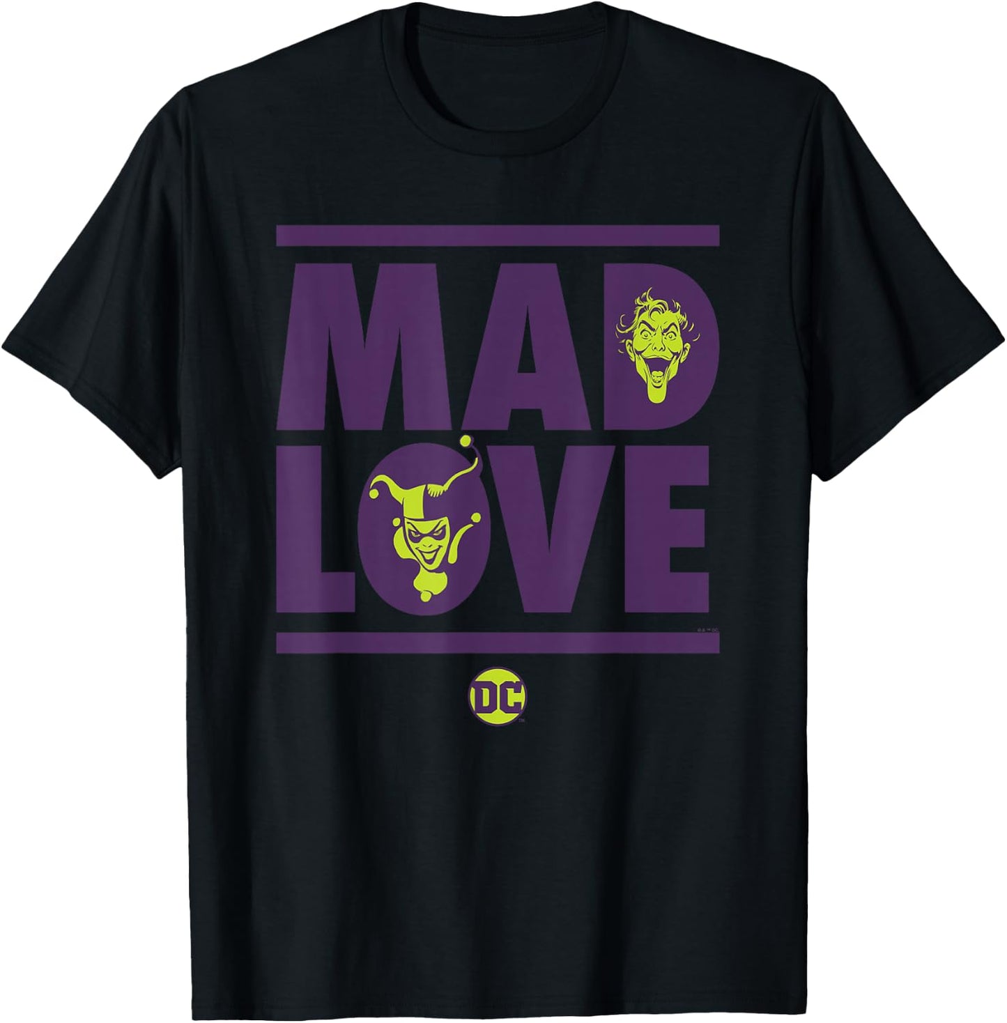 Batman Valentine's Day Joker Harley Quinn Mad Love T-Shirt - T-Shirt | Black