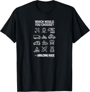 The Amazing Race White Detours Logo T-Shirt - T-Shirt | Black
