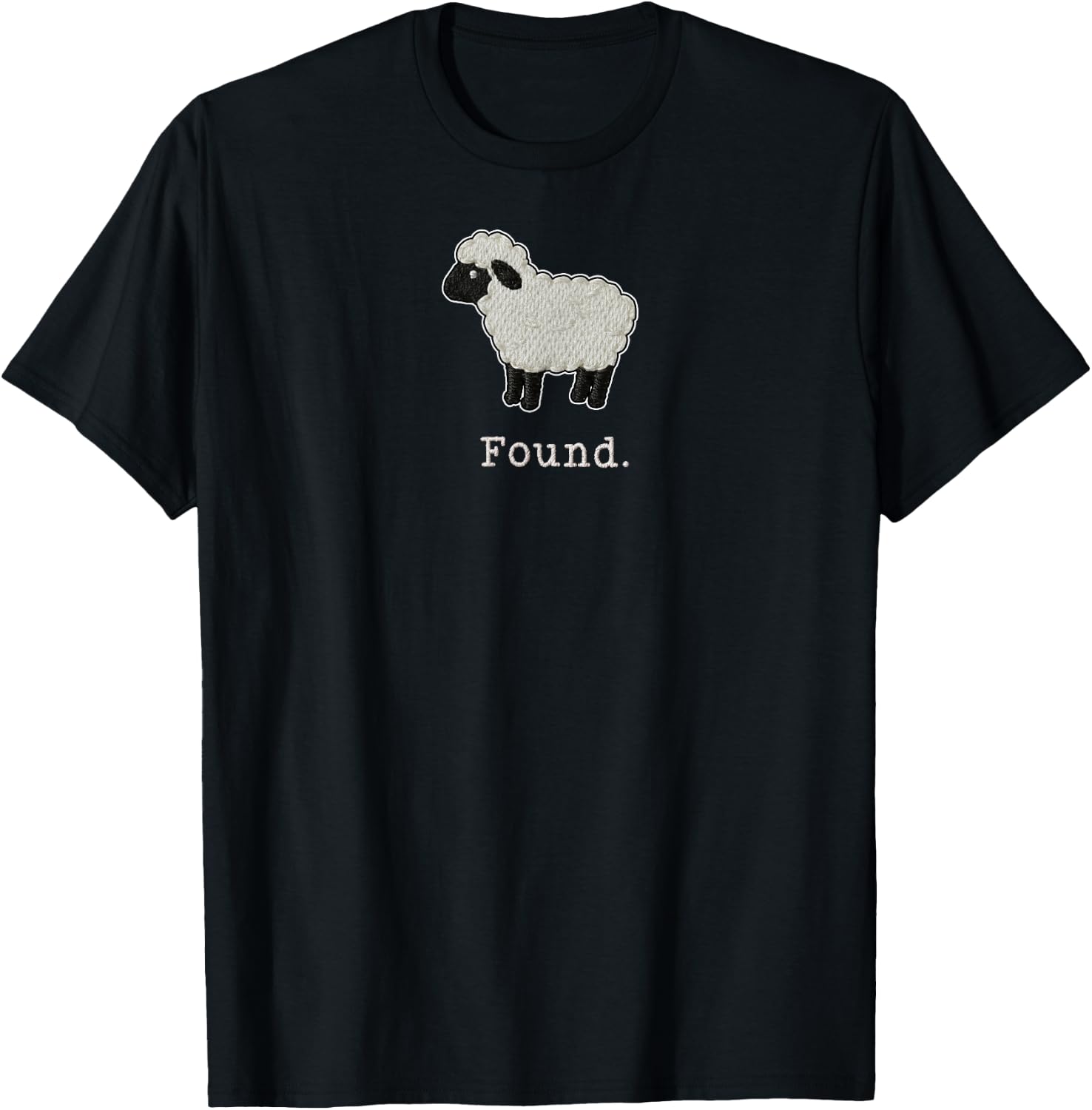 Found Minimalist Sheep Christian Psalm 23 Lamb Christian T-Shirt - T-Shirt | Black