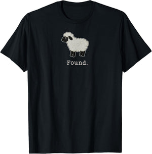 Found Minimalist Sheep Christian Psalm 23 Lamb Christian T-Shirt - T-Shirt | Black