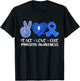 Peace Love Cure Myositis Awareness Blue Ribbon Hope T-Shirt - T-Shirt | Black