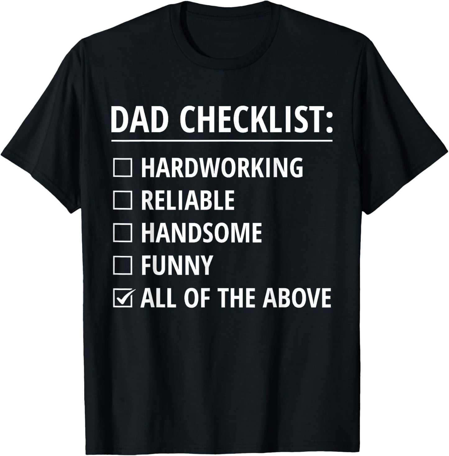 Dad Checklist Funny Father's Day Husband Dad Jokes T-Shirt - T-Shirt | Black