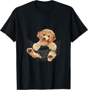 Dog Lovers Gifts Poodle In Pocket Funny Dog Men Women Girls Kids T-Shirt - T-Shirt | Black