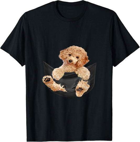 Dog Lovers Gifts Poodle In Pocket Funny Dog Men Women Girls Kids T-Shirt - T-Shirt | Black