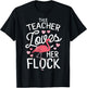 This Teacher Loves Her Flock Flamingo Teacher Class Gift T-Shirt - T-Shirt | Black
