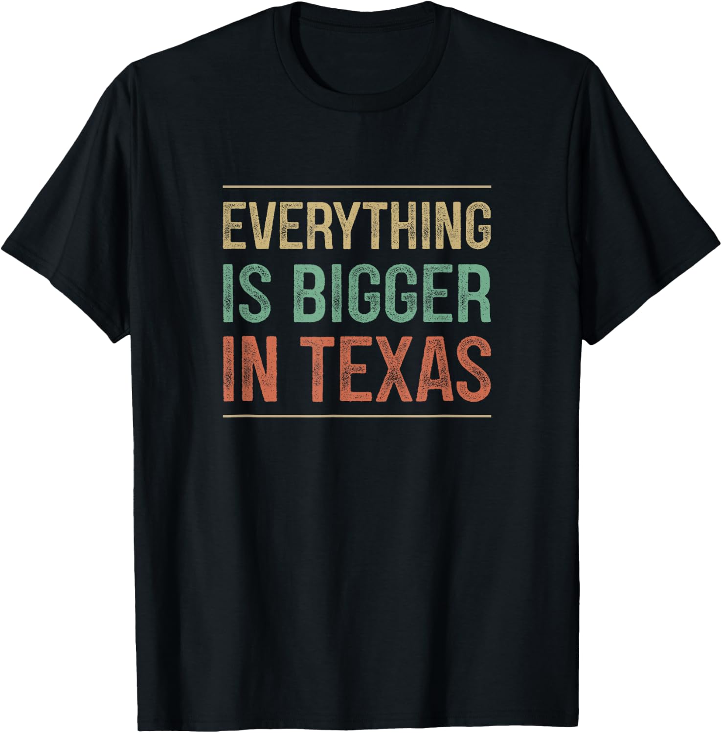 Everything Is Bigger In Texas - Vintage Style T-Shirt - T-Shirt | Black