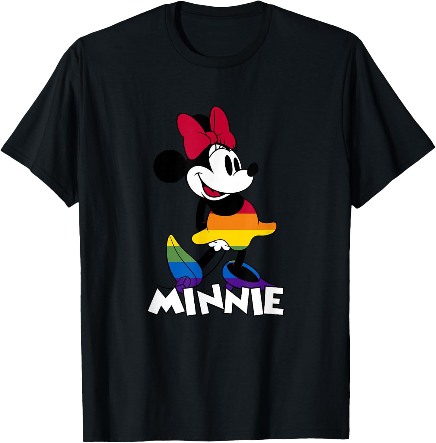 Disney Minnie Mouse Colorful Outfit T-Shirt - T-Shirt | Black