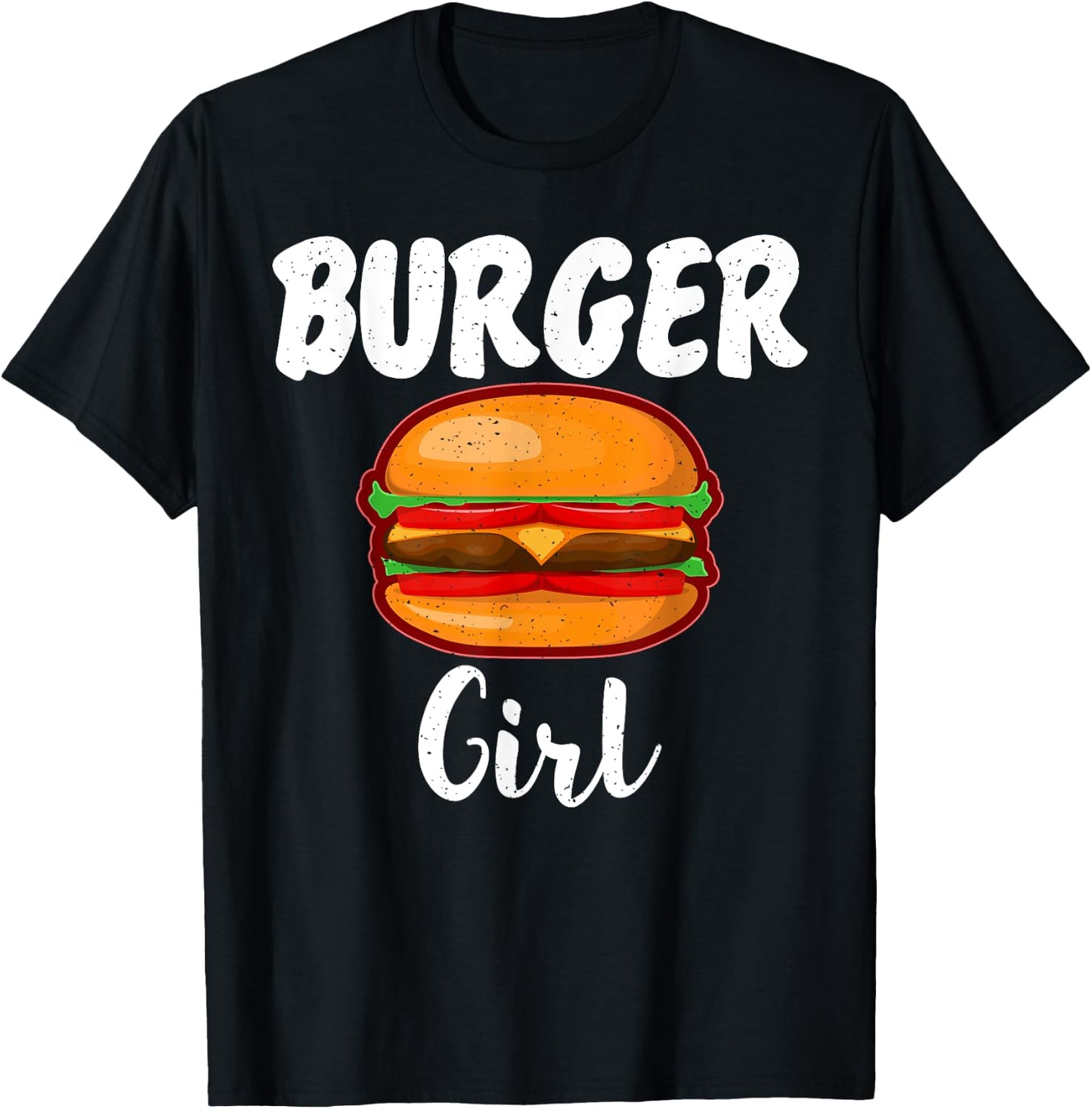 Hamburger Cheeseburger Burger Girl T-Shirt - T-Shirt | Black