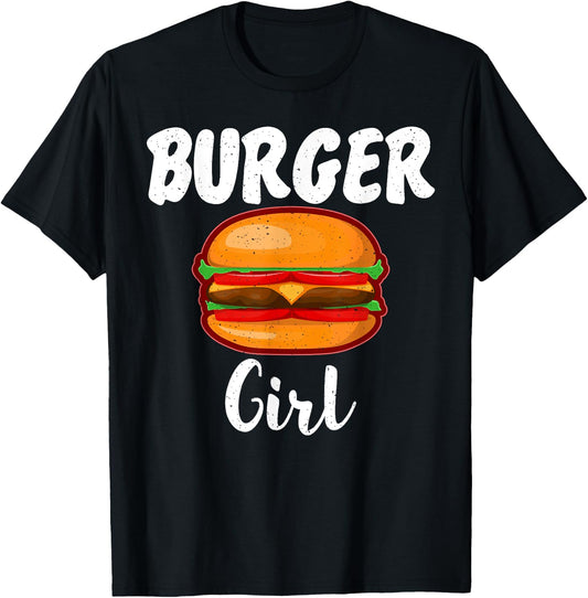 Hamburger Cheeseburger Burger Girl T-Shirt - T-Shirt | Black