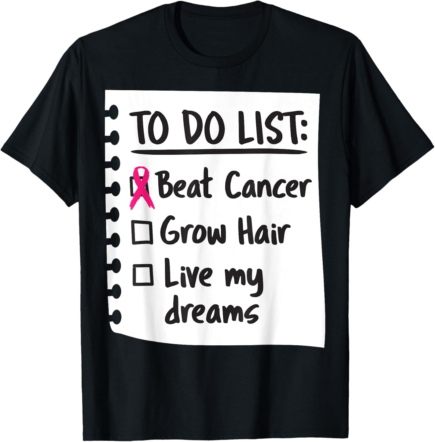 To Do List Funny Breast Cancer Awareness T-Shirt - T-Shirt | Black