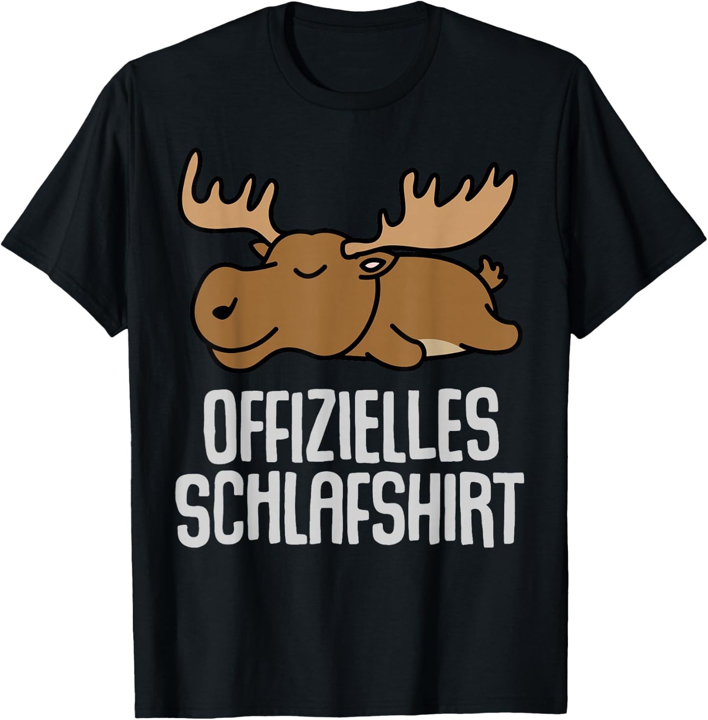 Offizielles Schlafshirt Elch Pyjama Nachthemd Geschenk T-Shirt - T-Shirt | Black