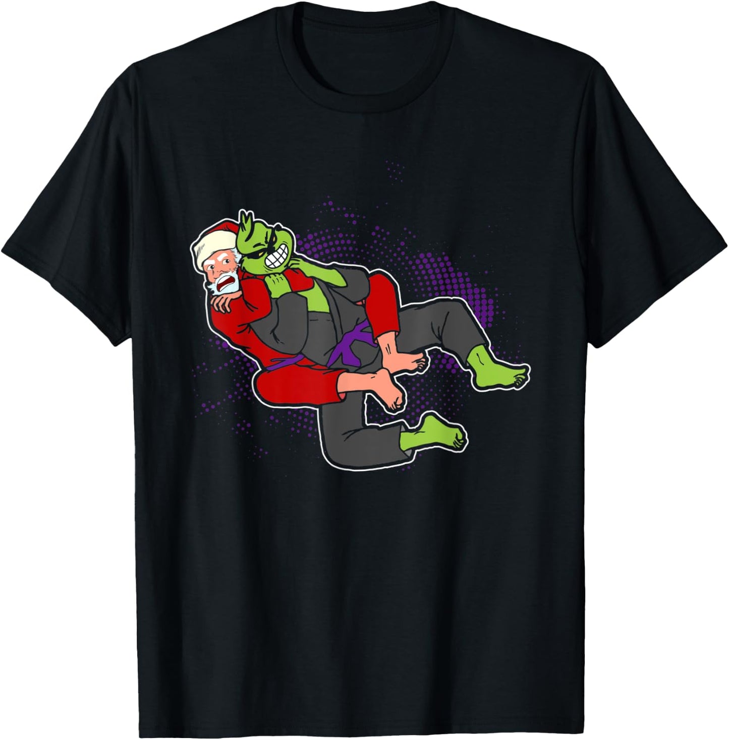 Santa strangles monster holiday Jiu jitsu martial arts mma T-Shirt - T-Shirt | Black