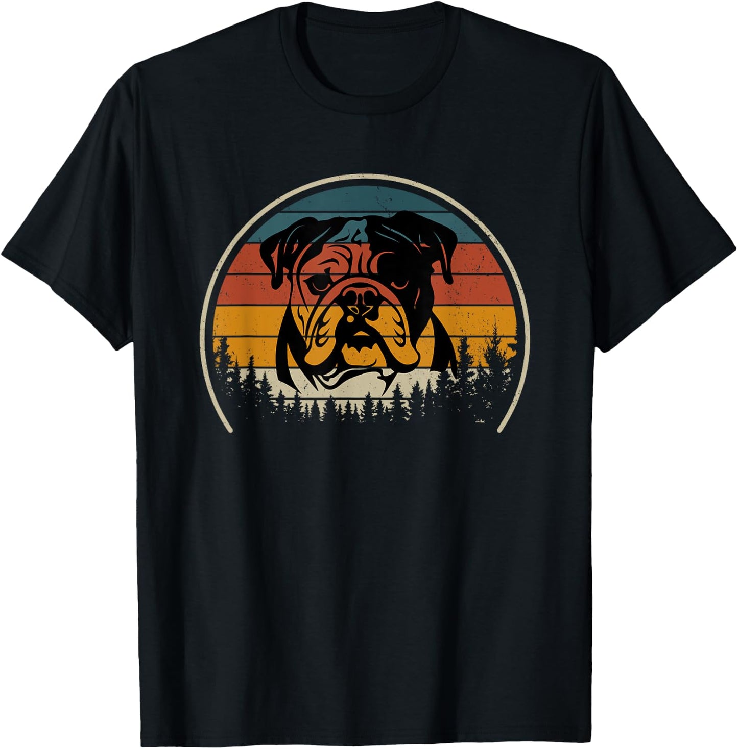 English Bulldog Retro T-Shirt - T-Shirt | Black