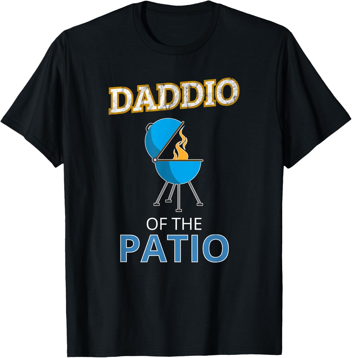 Funny Daddio Of The Patio Fathers Day BBQ Grill Dad T-Shirt - T-Shirt | Black