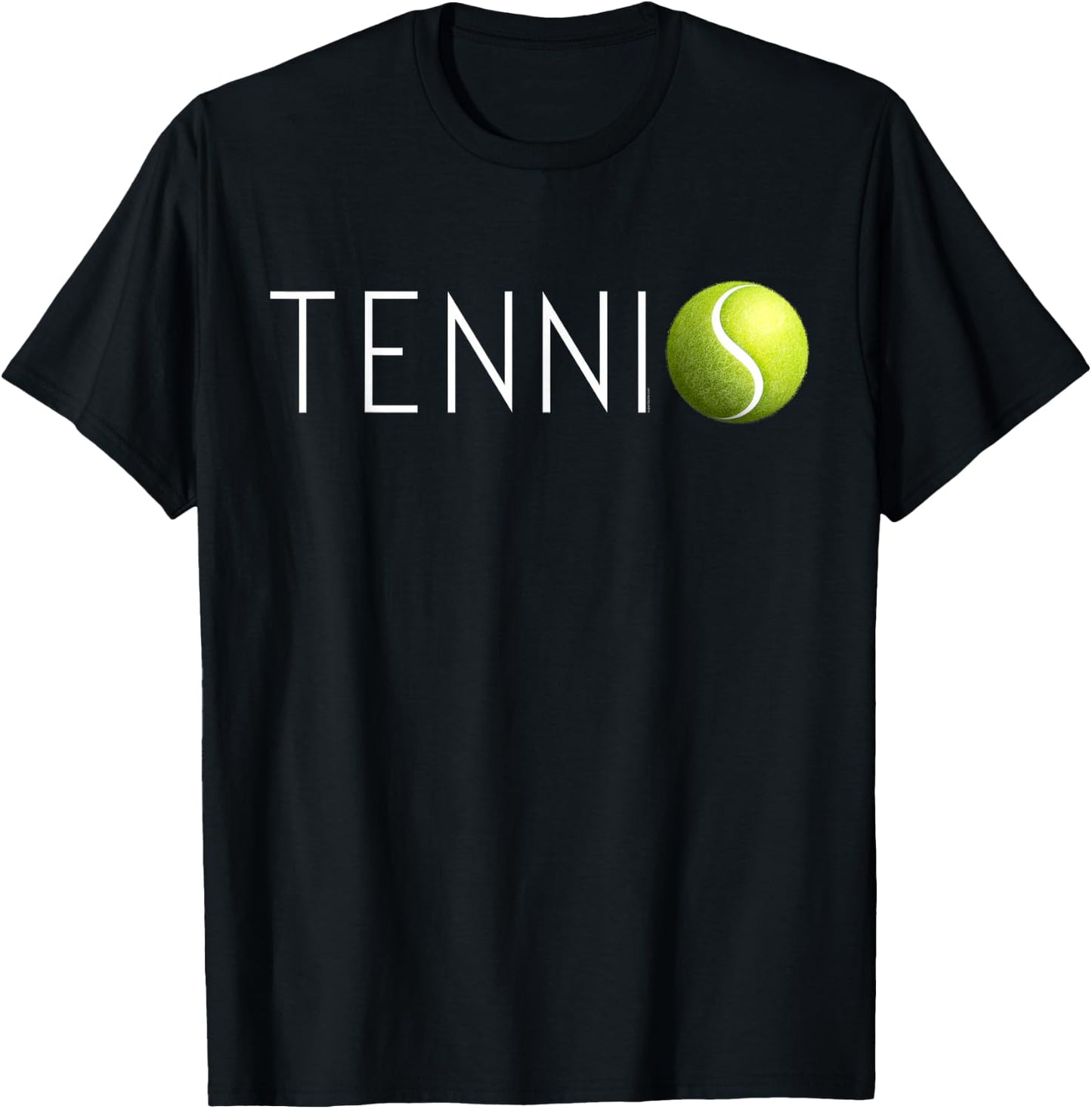 Tennis T Shirt Women & Kids Cool Text Tennis Ball T-Shirt - T-Shirt | Black
