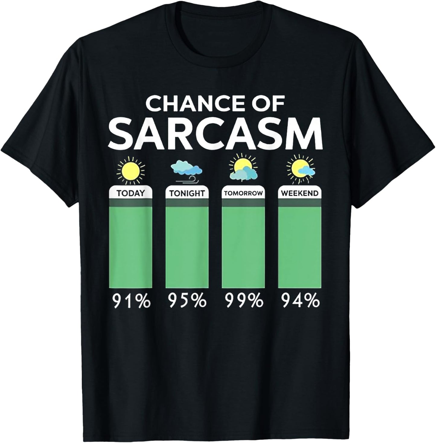 Chance Of Sarcasm Weather T-Shirt - T-Shirt | Black