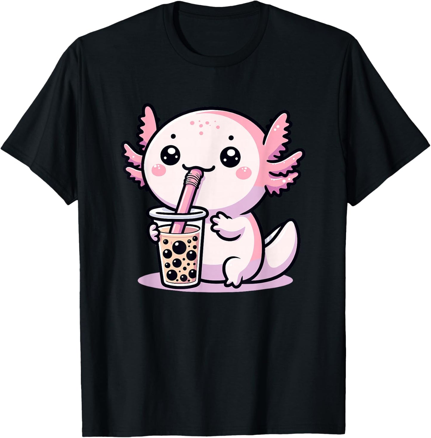 Axolotl Bubble Tea Boba Tea & Cute Anime Kawaii, Mädchen Frauen T-Shirt - T-Shirt | Black