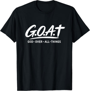 Goat God Over All Things Religiöses Jesus Meme Kirche Zitat T-Shirt - T-Shirt | Black