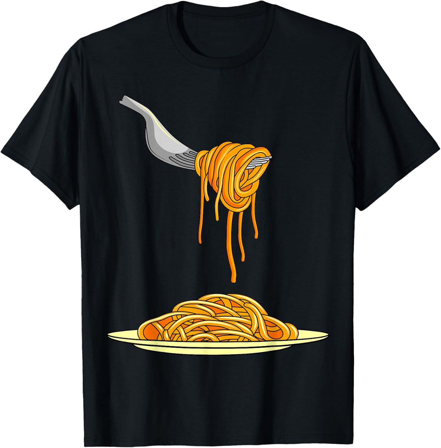 Pasta Spaghetti Noodles Italian Cook Fork Food T-Shirt - T-Shirt | Black