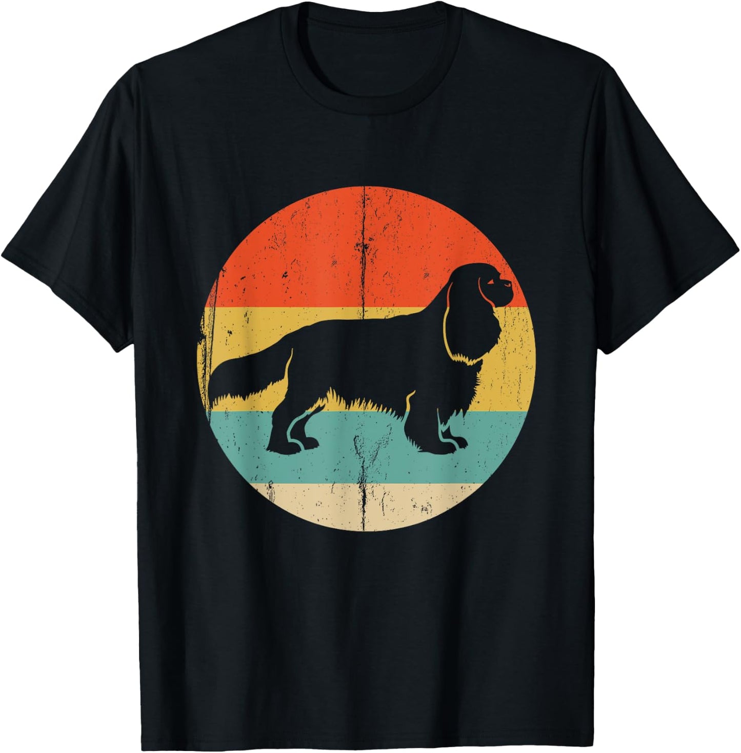 Cavalier King Charles Spaniel Shirt - Retro Dog T-Shirt - T-Shirt | Black