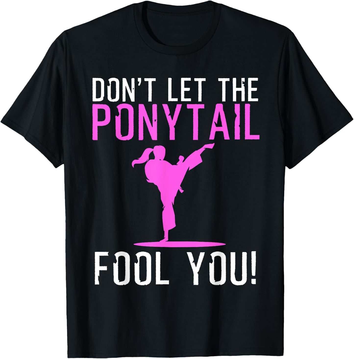 Funny Karate Design Girls Karate Kick Martial Art Small T-Shirt - T-Shirt | Black