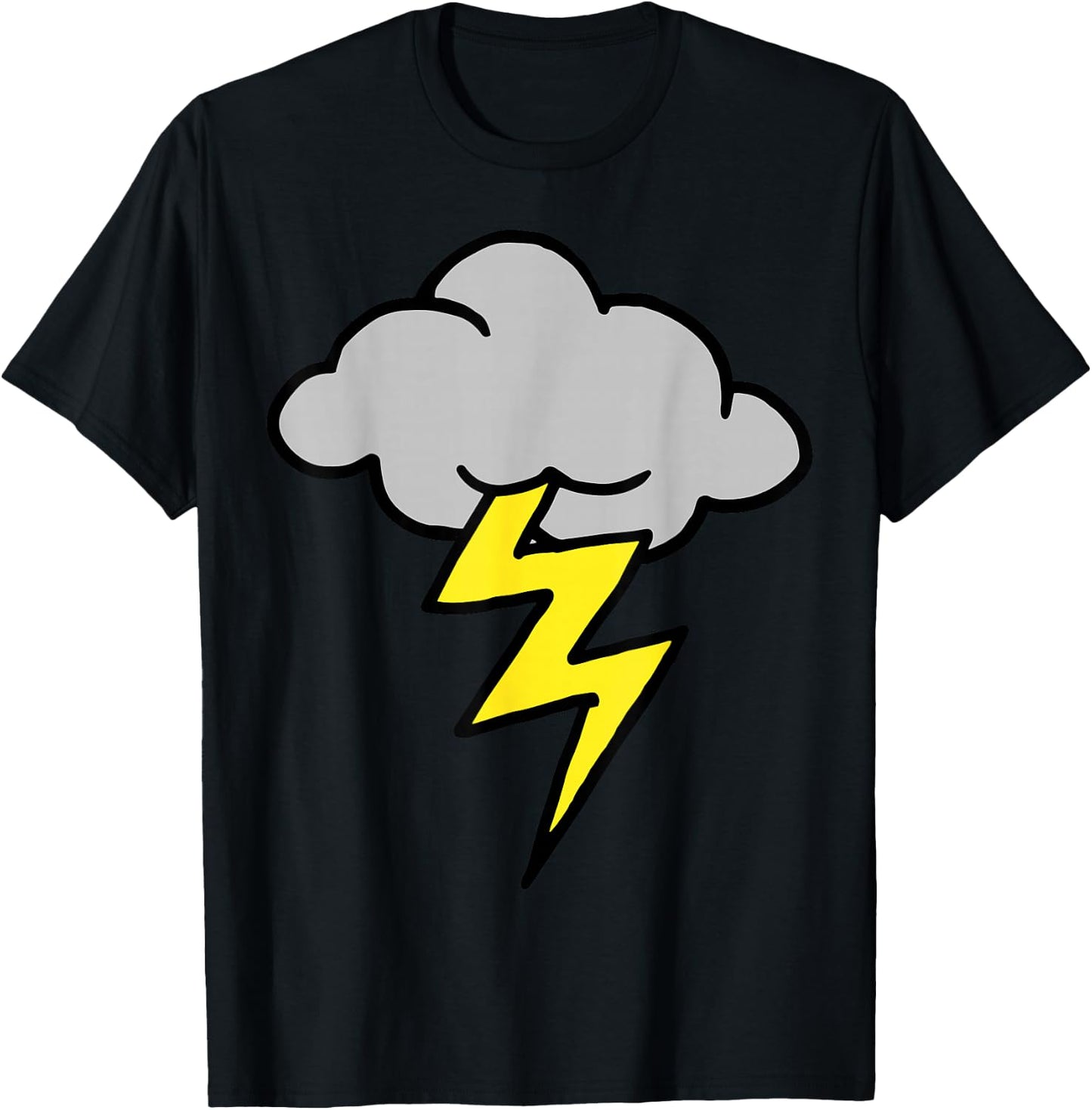 Lightning Thunder Lightning Bolt Storm Cloud Strikes T-Shirt - T-Shirt | Black