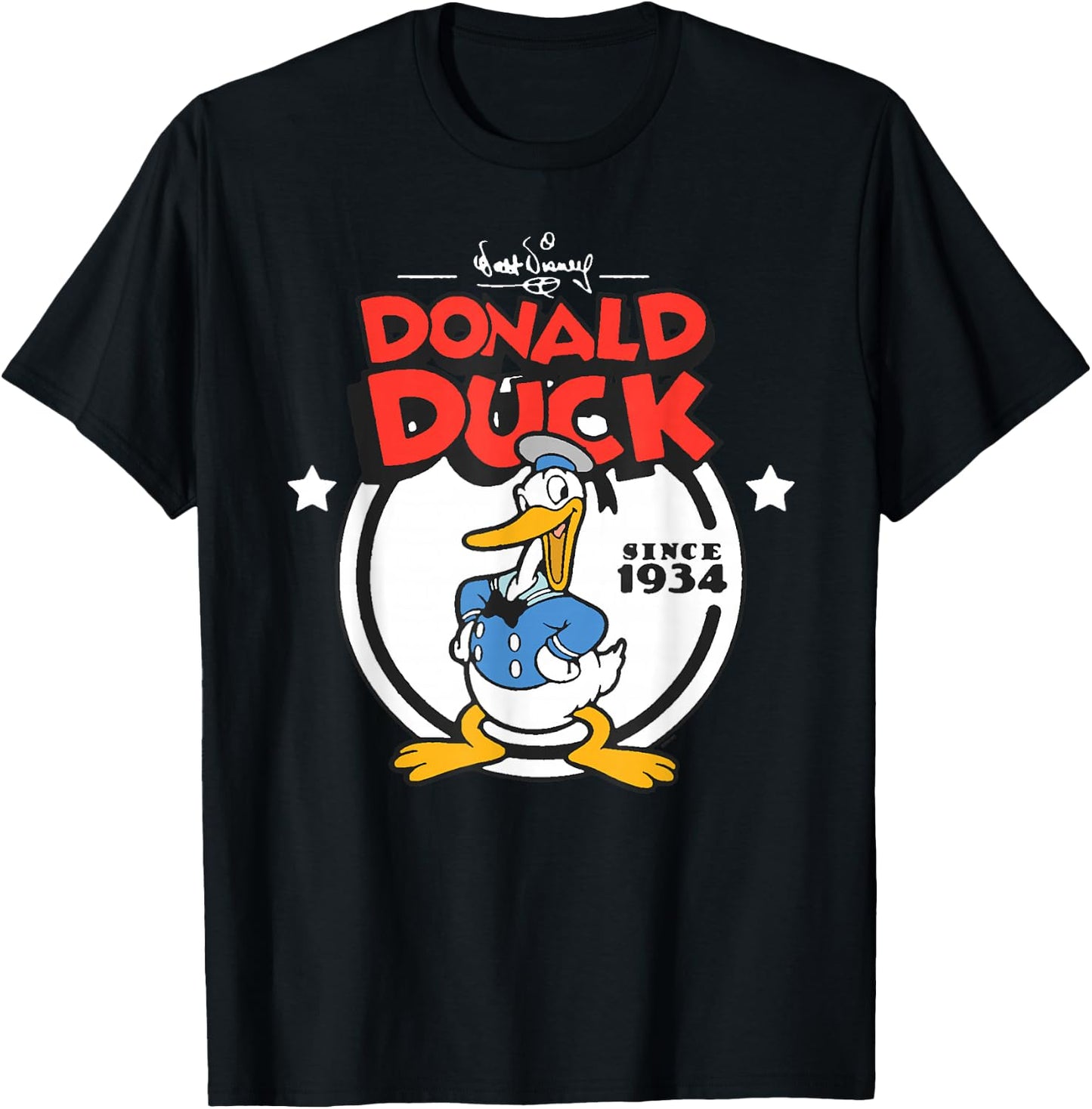 Disney Donald Duck 90th Anniversary Since 1934 Retro Vintage T-Shirt - T-Shirt | Black