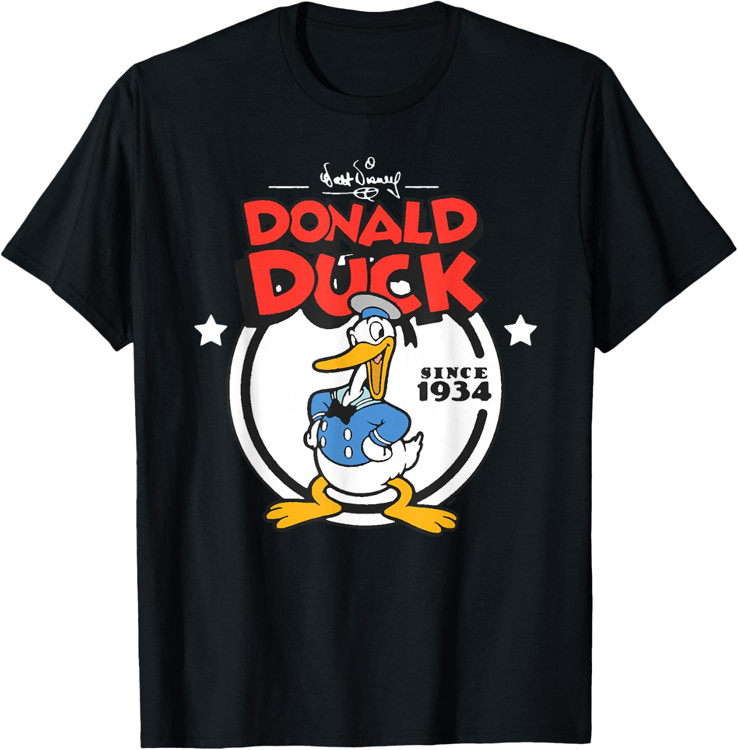 Disney Donald Duck 90th Anniversary Since 1934 Retro Vintage T-Shirt - T-Shirt | Black