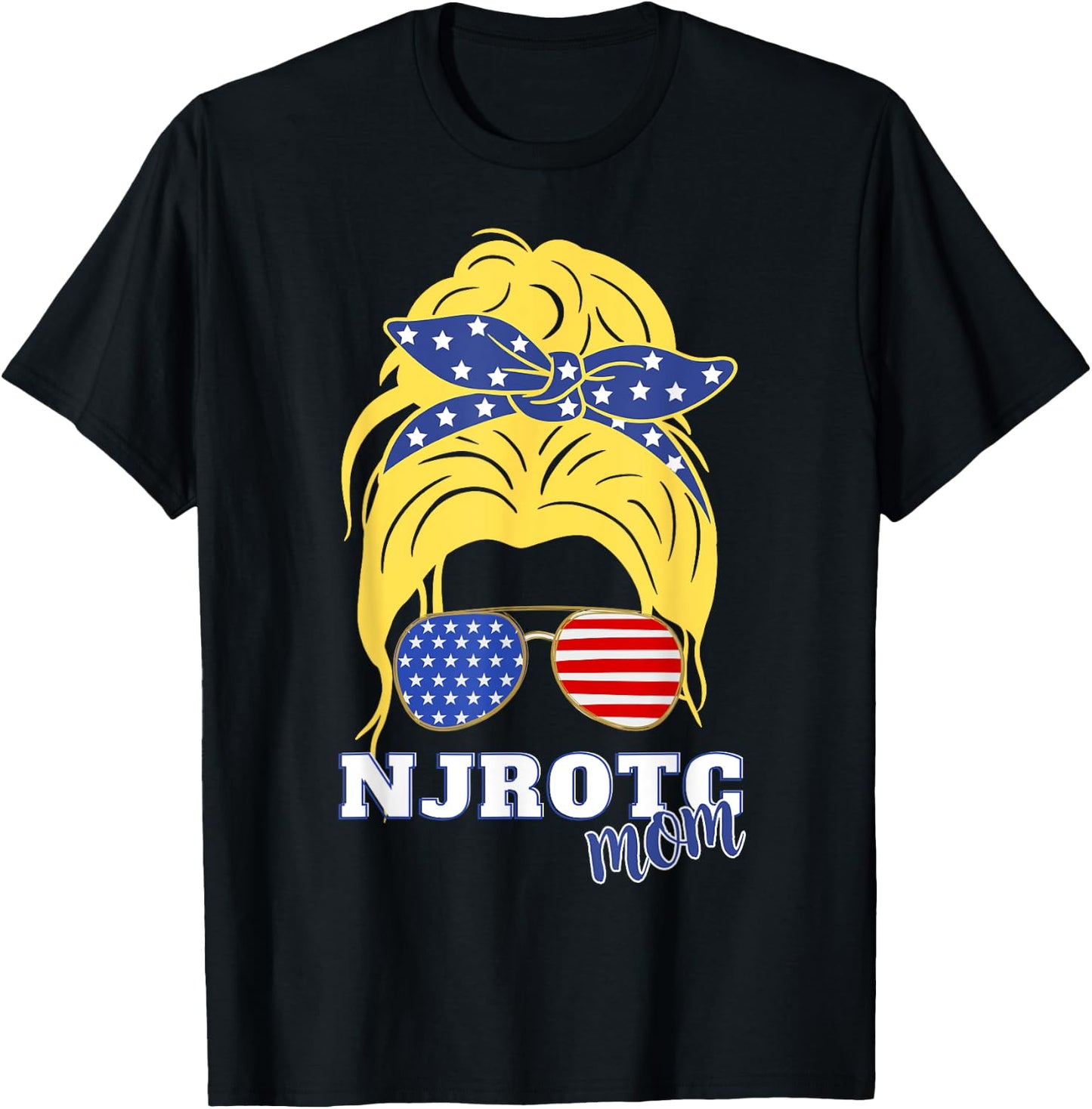 US Naval Junior ROTC Military Cadet Proud NJROTC Mom T-Shirt - T-Shirt | Black