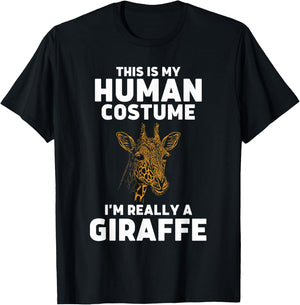 This Is My Human Costume I'm Really A Giraffe T-Shirt - T-Shirt | Black