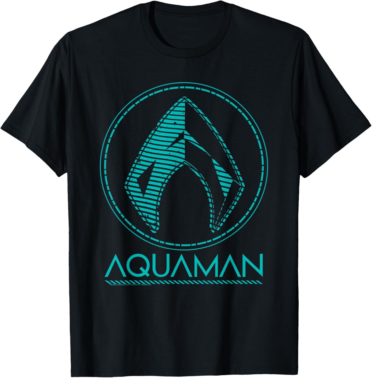 Aquaman Aqua Logo T-Shirt - T-Shirt | Black