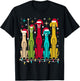 Retro Mid-Century Modern Dogs 50s 60s Style Christmas T-Shirt - T-Shirt | Black