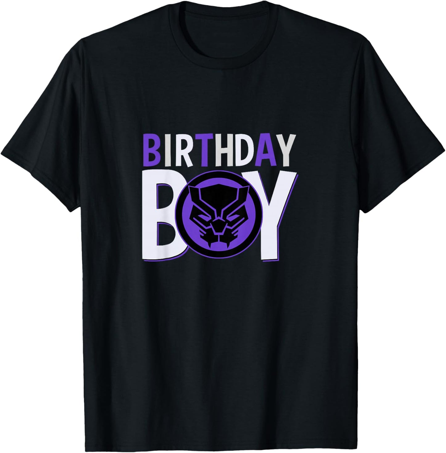 Kids Marvel Universe Classic Black Panther Super Birthday Boy T-Shirt - T-Shirt | Black