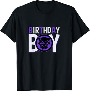 Kids Marvel Universe Classic Black Panther Super Birthday Boy T-Shirt - T-Shirt | Black