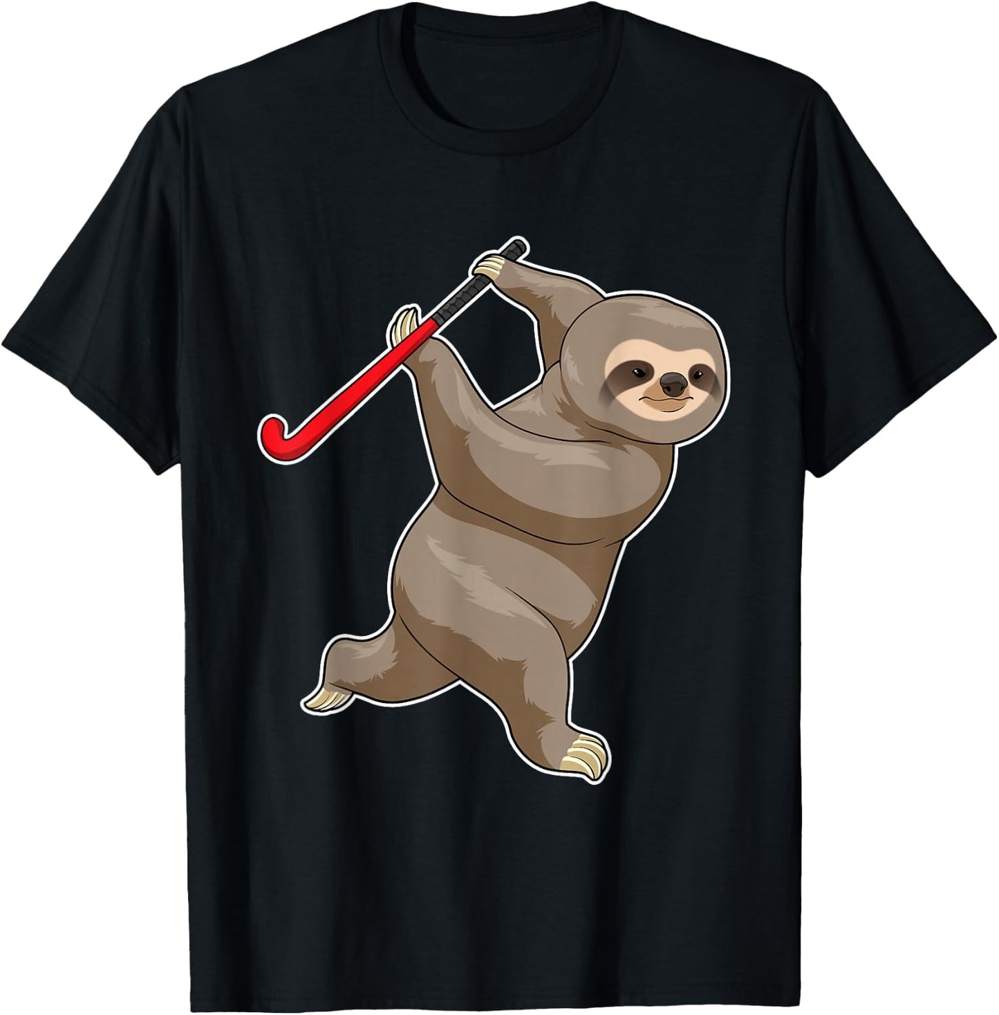 Sloth Field hockey Field hockey stick Sports T-Shirt - T-Shirt | Black